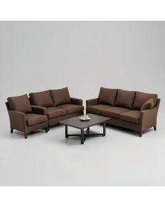 Safira Outdoor Loveseat and Chair Set (synthetic illustration; no displayed measurements)
