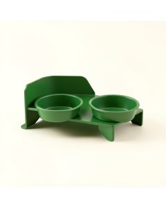 Laurel Crest Pet Feeding Stand With Two Plain Empty Bowls - Green (synthetic illustration; no displayed measurements)