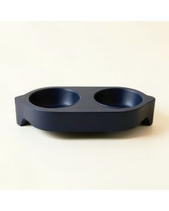 Harbor Field Pet Feeding Stand With Two Plain Empty Bowls - Navy (synthetic illustration; no displayed measurements)
