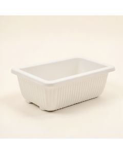 Lake Bluff Empty Railing Planter With Integral Brackets - White (synthetic illustration; no displayed measurements)