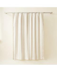 Field Edge Shower Curtain Hanging Flat From A Plain Rod - Ivory (synthetic illustration; no displayed measurements)