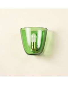 Cedar Bridge Wall Sconce Mounted On A Plain Wall - Green (synthetic illustration; no displayed measurements)