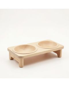 Slate Dale Pet Feeding Stand With Two Plain Empty Bowls - Beige (synthetic illustration; no displayed measurements)