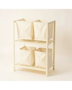 Willow Bend Laundry Sorting Station With Plain Removable Bags - Cream (synthetic illustration; no displayed measurements)