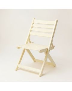 Maple Crest Folding Outdoor Chair - Cream (synthetic illustration; no displayed measurements)