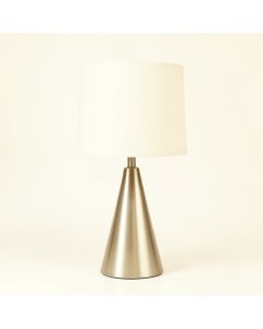 Laurel Arc Table Lamp With A Plain Fabric Shade - Ivory (synthetic illustration; no displayed measurements)