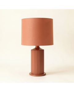 Bay Bridge Table Lamp With A Plain Fabric Shade - Terracotta (synthetic illustration; no displayed measurements)