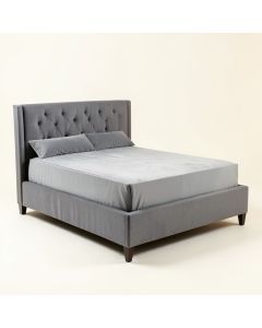 Brunet Velvet Queen Upholstered Standard Bed (synthetic illustration; no displayed measurements)