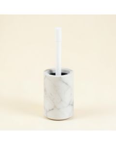 Natural Marble 14.5In . H Free Standing Toilet Brush And Holder (synthetic illustration; no displayed measurements)