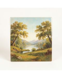 30 '' X 18 '' Ceramic Albert Bierstadt Landscape Painting Decorative Mural Tile 422 : 6 '' X 6 '' ( Set Of 15 ) (synthetic illustration; no displayed measurements)