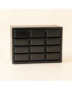 Bay Crest Small-Parts Storage Drawer Cabinet - Black (synthetic illustration; no displayed measurements)