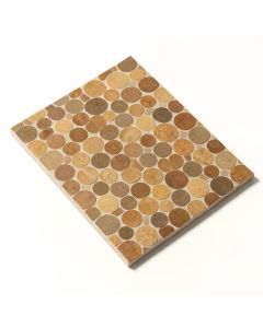 Lucente Circle Mosaic Tile In Ambrato (synthetic illustration; no displayed measurements)