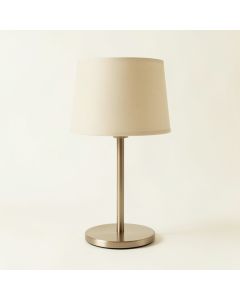 Birch Dale Table Lamp With A Plain Fabric Shade - Beige (synthetic illustration; no displayed measurements)