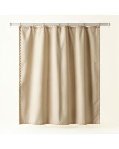 Brook Falls Shower Curtain Hanging Flat From A Plain Rod - Beige (synthetic illustration; no displayed measurements)