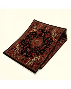 Cheatom Oriental Machine Made Power Loom Wool And Polyester Black/Red/Brown Area Rug (synthetic illustration; no displayed measurements)