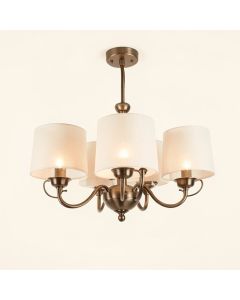 Burton 5 - Light Shaded Drum Chandelier (synthetic illustration; no displayed measurements)