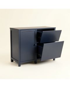 Dawn Dell Freestanding Pull-Out Hamper Cabinet - Navy (synthetic illustration; no displayed measurements)