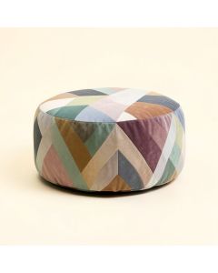 Delasandro 20 '' Round Geometric Pouf Ottoman (synthetic illustration; no displayed measurements)