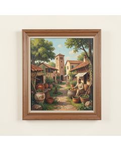 Mexican Hilltown By Linda Parker - Painting Print On Canvas (synthetic illustration; no displayed measurements)