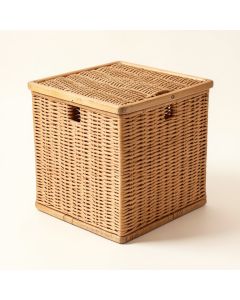 Bamboo Square Laundry Hamper (synthetic illustration; no displayed measurements)