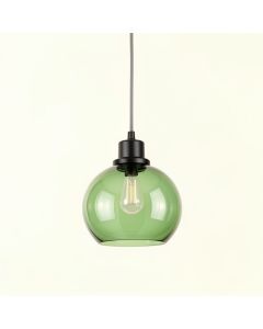 Cedar Arc Pendant Light Suspended From One Plain Cable (synthetic illustration; no displayed measurements)