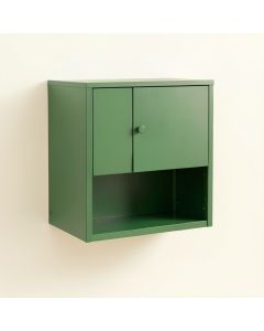 Cedar Arc Wall-Mounted Laundry Cabinet (synthetic illustration; no displayed measurements)