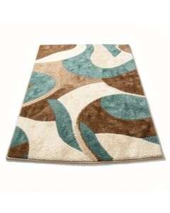Kinde Abstract Beige/Brown/Teal Indoor / Outdoor Area Rug (synthetic illustration; no displayed measurements)