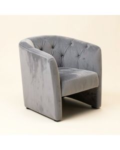 Tufted Velvet Side Chair In Gray (synthetic illustration; no displayed measurements)