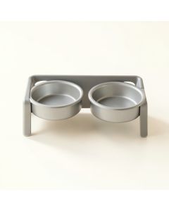 Olive Dell Pet Feeding Stand With Two Plain Empty Bowls - Gray (synthetic illustration; no displayed measurements)