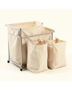 Slate Arc Laundry Sorting Station With Plain Removable Bags - Beige (synthetic illustration; no displayed measurements)