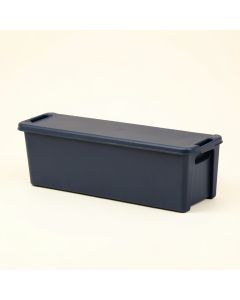Ash Bridge Narrow Outdoor Storage Bench - Navy (synthetic illustration; no displayed measurements)