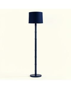 Holly Bend Floor Lamp With A Plain Fabric Shade - Navy (synthetic illustration; no displayed measurements)