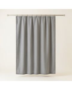 Hill Falls Shower Curtain Hanging Flat From A Plain Rod - Gray (synthetic illustration; no displayed measurements)