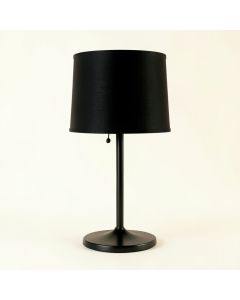 Cove Arc Table Lamp With A Plain Fabric Shade (synthetic illustration; no displayed measurements)