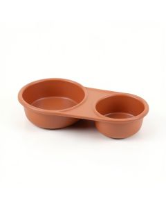 Glen Canyon Pet Feeding Stand With Two Plain Empty Bowls - Terracotta (synthetic illustration; no displayed measurements)