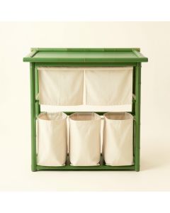 Pine Brook Laundry Sorting Station With Plain Removable Bags - Green (synthetic illustration; no displayed measurements)