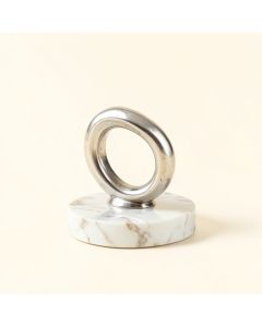 Pappalardo Multiple Rings Marble Base Metal Sculpture (synthetic illustration; no displayed measurements)