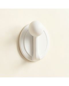 Oak Arc Wall-Mounted Robe Hook - White (synthetic illustration; no displayed measurements)