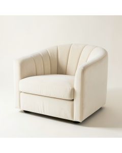 Bay Dell Upholstered Armchair - Ivory (synthetic illustration; no displayed measurements)