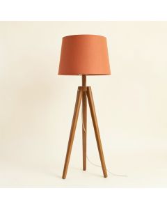 Flint Canyon Floor Lamp With A Plain Fabric Shade - Terracotta (synthetic illustration; no displayed measurements)