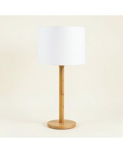 Elm Bend Floor Lamp With A Plain Fabric Shade - White (synthetic illustration; no displayed measurements)