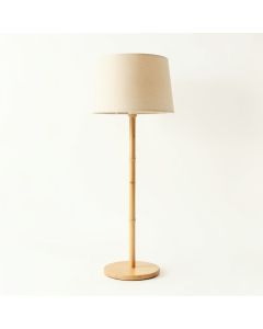 Cove Dell Floor Lamp With A Plain Fabric Shade - Beige (synthetic illustration; no displayed measurements)