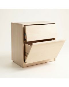 River Bridge Freestanding Pull-Out Hamper Cabinet - Beige (synthetic illustration; no displayed measurements)