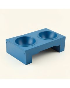River Dell Pet Feeding Stand With Two Plain Empty Bowls - Blue (synthetic illustration; no displayed measurements)