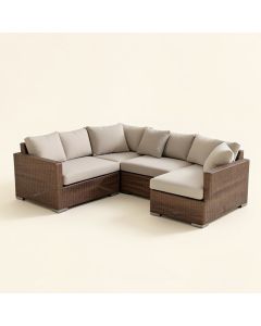 Almyra 4 Piece Sectional Seating Group With Cushions (synthetic illustration; no displayed measurements)