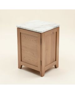 Cesari Marble Top C Table End Table With Storage (synthetic illustration; no displayed measurements)