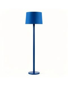 Slate Bridge Floor Lamp With A Plain Fabric Shade - Blue (synthetic illustration; no displayed measurements)