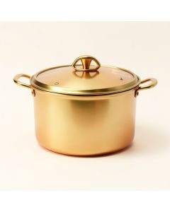 Le Chef 2.75 Qt . Non Stick Copper Round Dutch Oven With Lid (synthetic illustration; no displayed measurements)