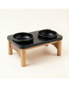 Flint Dale Pet Feeding Stand With Two Plain Empty Bowls - Black (synthetic illustration; no displayed measurements)