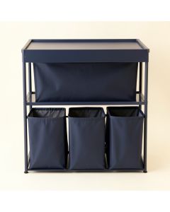 Ash Crossing Laundry Sorting Station With Plain Removable Bags - Navy (synthetic illustration; no displayed measurements)